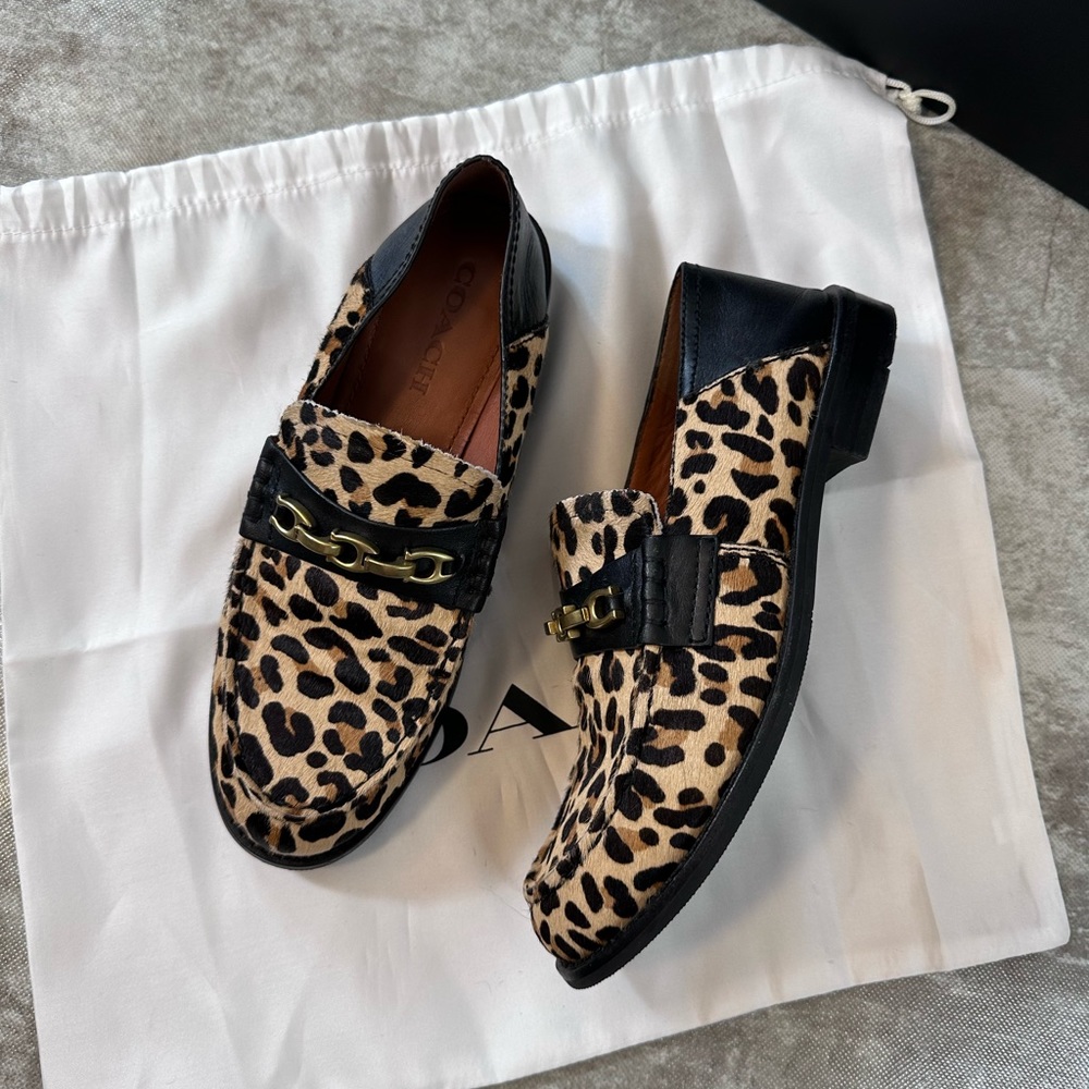 Coach cheetah loafers